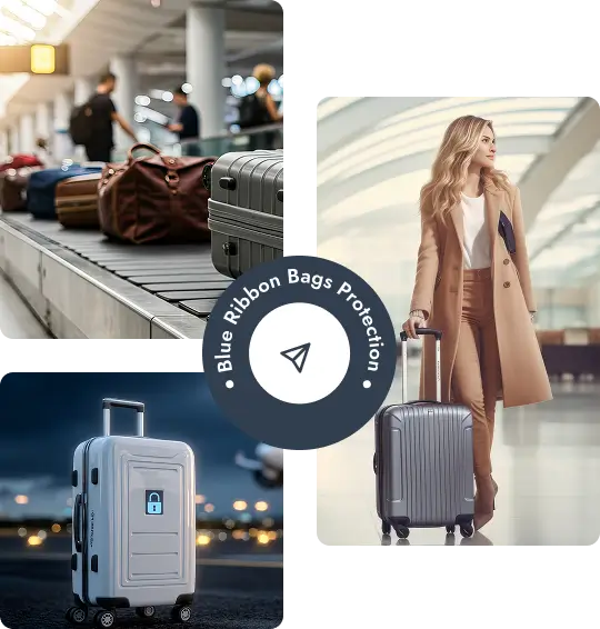 Luggage on baggage belt at airport