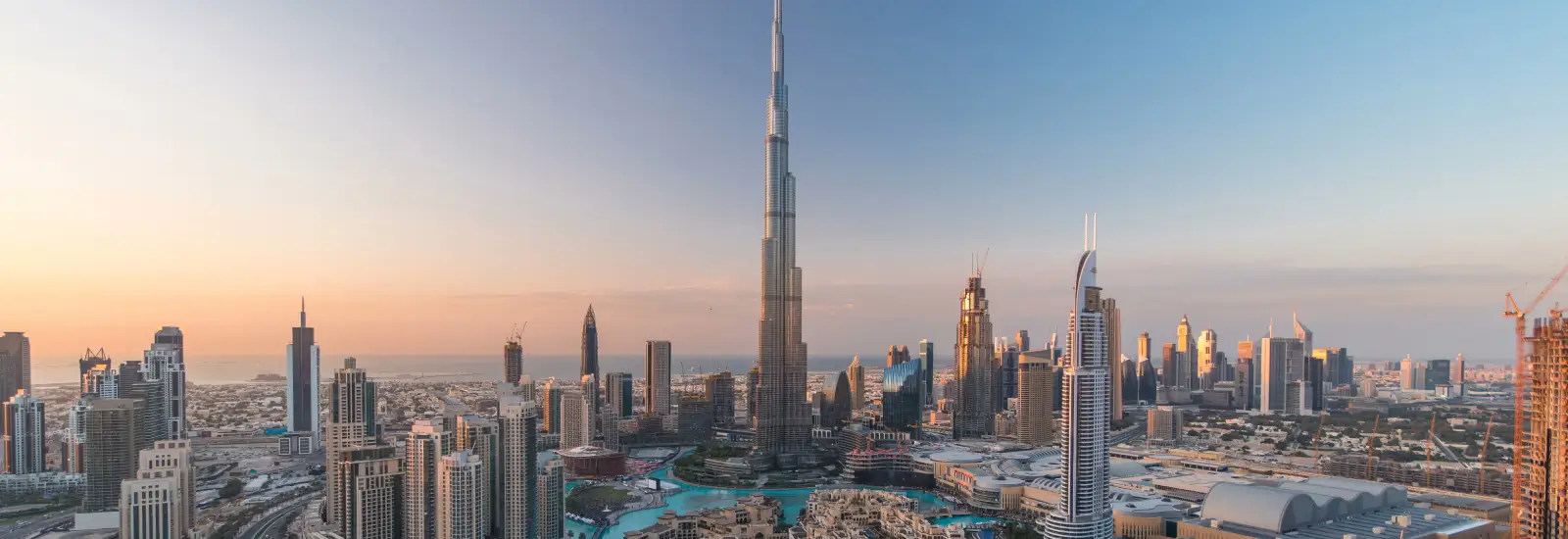 Dubai cityscape featuring luxury towers and desert ambiance