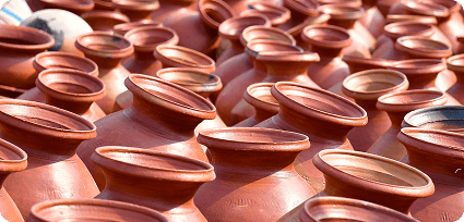 Terracotta clay pots